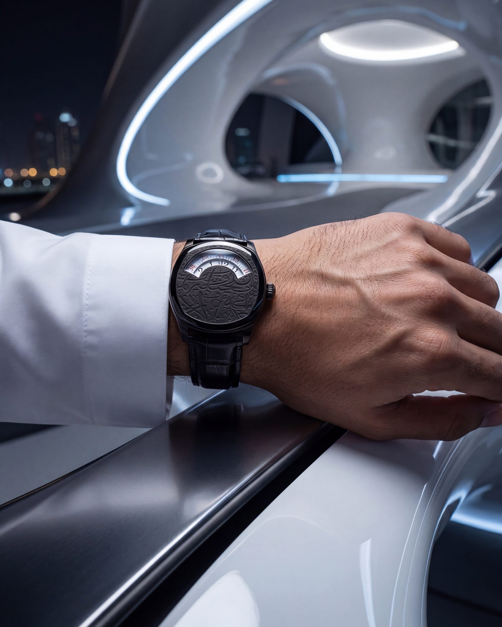 SELKO watch photographed against a dark editorial scene